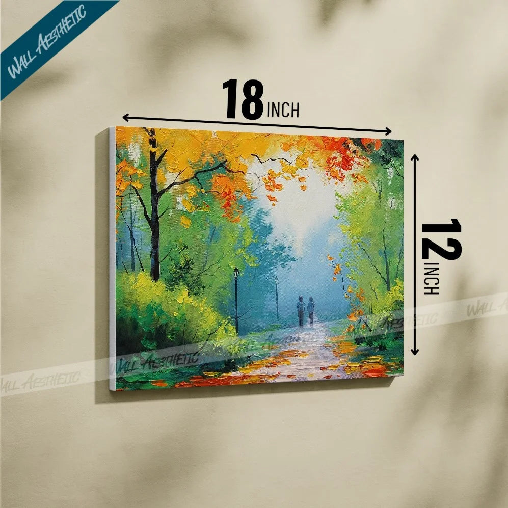 Autumn Walk in the Park Canvas Art – Aesthetic Art - Wall Aesthetic