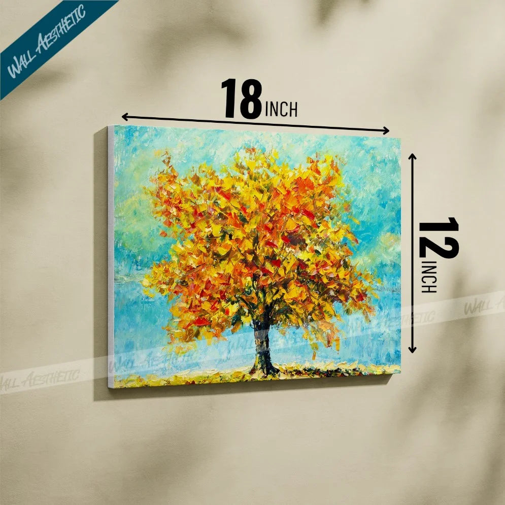 Golden Autumn Tree – Aesthetic Art - Wall Aesthetic