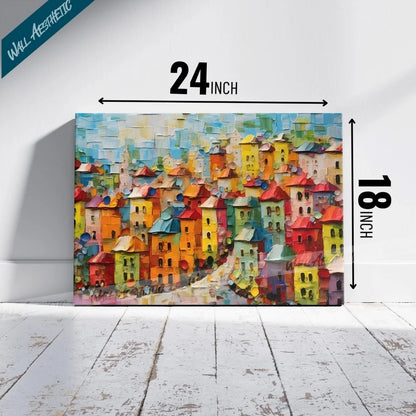 Vibrant Cityscape - A Canvas of Color and Life - Aesthetic Art - Wall Aesthetic