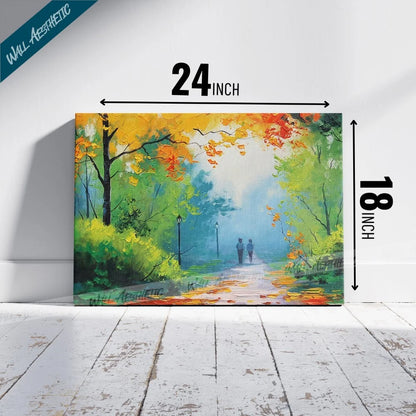 Autumn Walk in the Park Canvas Art – Aesthetic Art - Wall Aesthetic