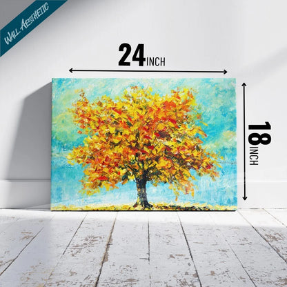 Golden Autumn Tree – Aesthetic Art - Wall Aesthetic