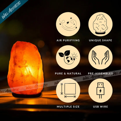 Himalayan Natural Shape 7 Color Changing Salt Lamp - Natural Salt Lamp - Wall Aesthetic