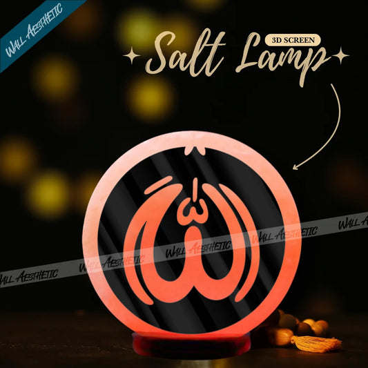 3D Screen with Elegant Calligraphy Design 7 Color Changing Salt Lamp - 3D Salt Lamp - Wall Aesthetic