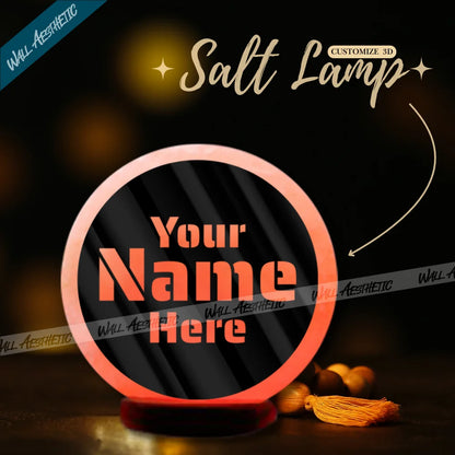 Personalized 3D Salt Lamp with Custom Name Cutting 7 Color Changing Salt Lamp - Customizable Salt Lamp - Wall Aesthetic