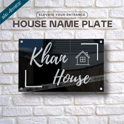 Personalized Acrylic House Number and Name Plate - Customizable Wall Art - Wall Aesthetic