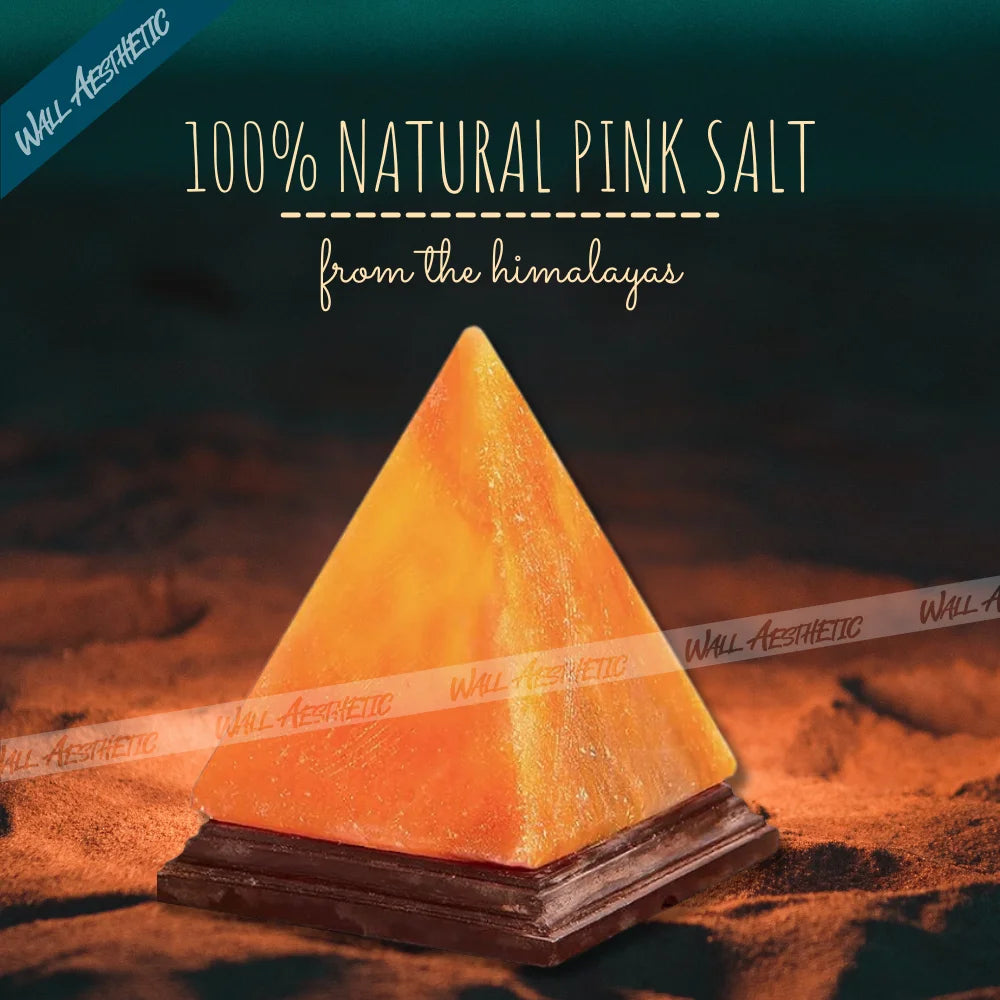 Himalayan Pyramid Shape 7 Color Changing Salt Lamp - Crafted Salt Lamp - Wall Aesthetic