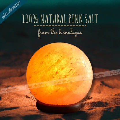 Himalayan Ball Shape 7 Color Changing Salt Lamp - Crafted Salt Lamp - Wall Aesthetic