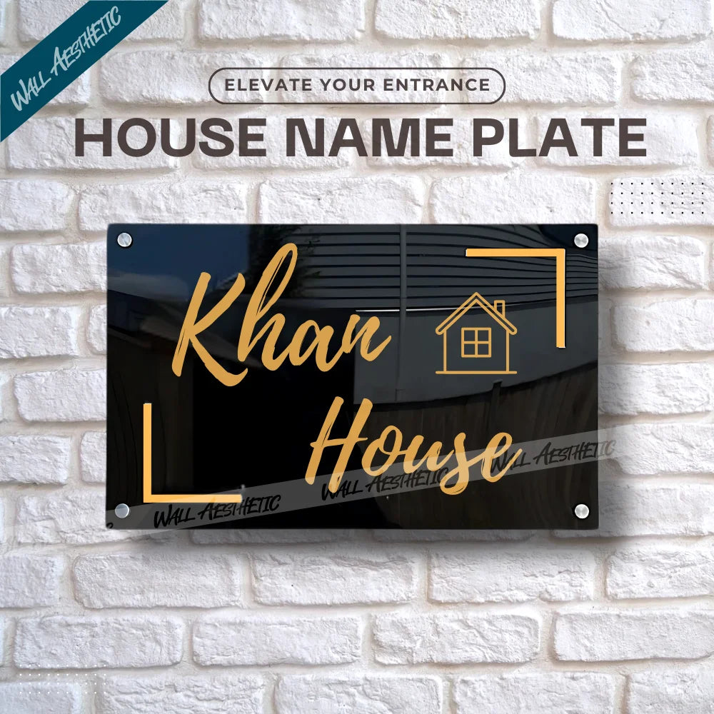 Personalized Acrylic House Number and Name Plate - Customizable Wall Art - Wall Aesthetic