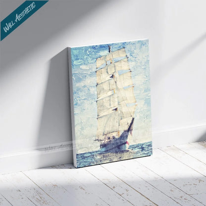 Sailing into space – Sea Themed Oil Painting Canvas Art - Aesthetic Art - Wall Aesthetic