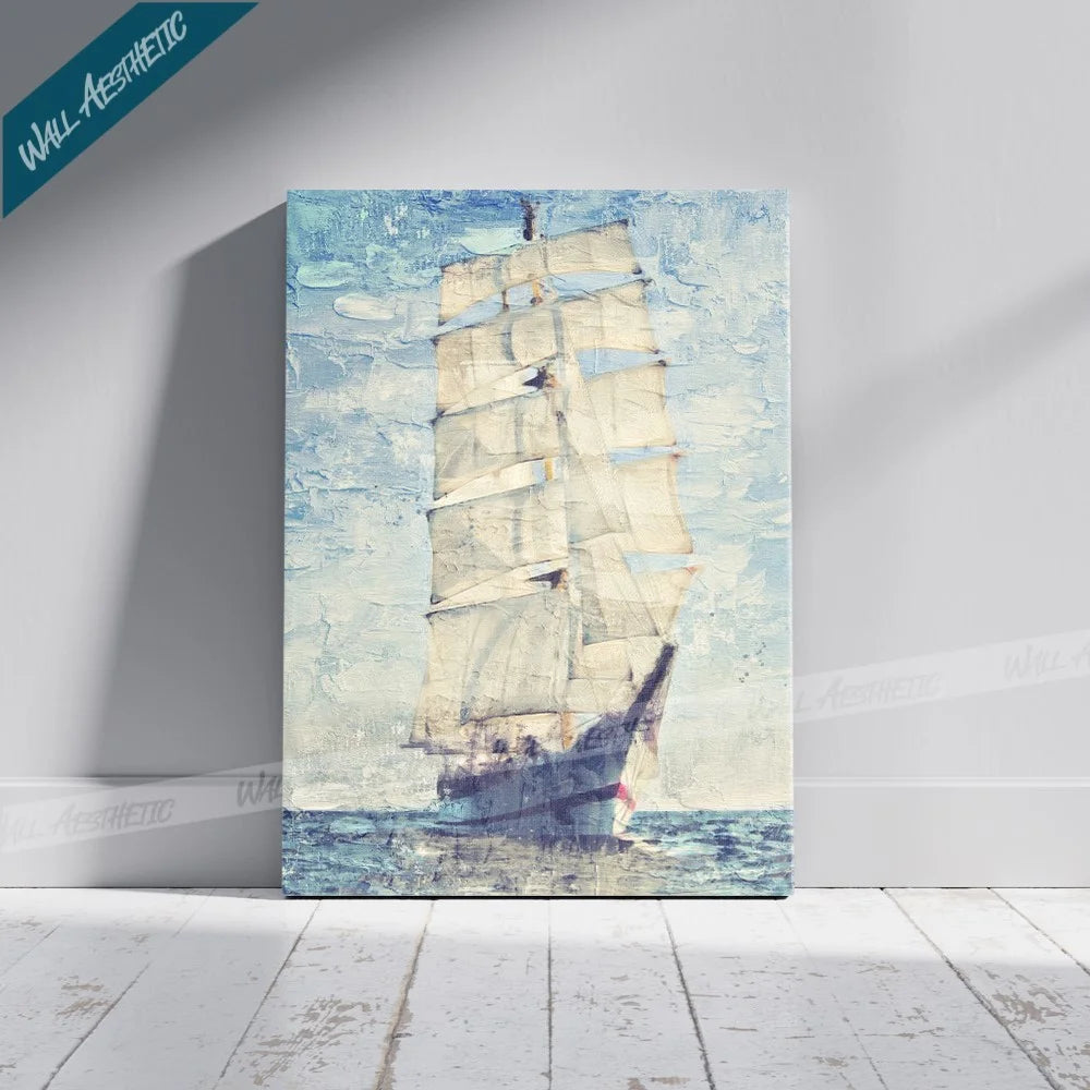 Sailing into space – Sea Themed Oil Painting Canvas Art - Aesthetic Art - Wall Aesthetic