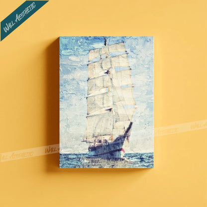 Sailing into space – Sea Themed Oil Painting Canvas Art - Aesthetic Art - Wall Aesthetic