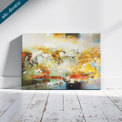 Ethereal Gallop - Horses in the Winds of Freedom – Animal Art - Wall Aesthetic