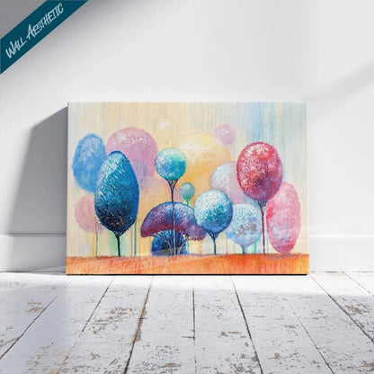 Pastel Dreamscape Trees – Aesthetic Art - Wall Aesthetic