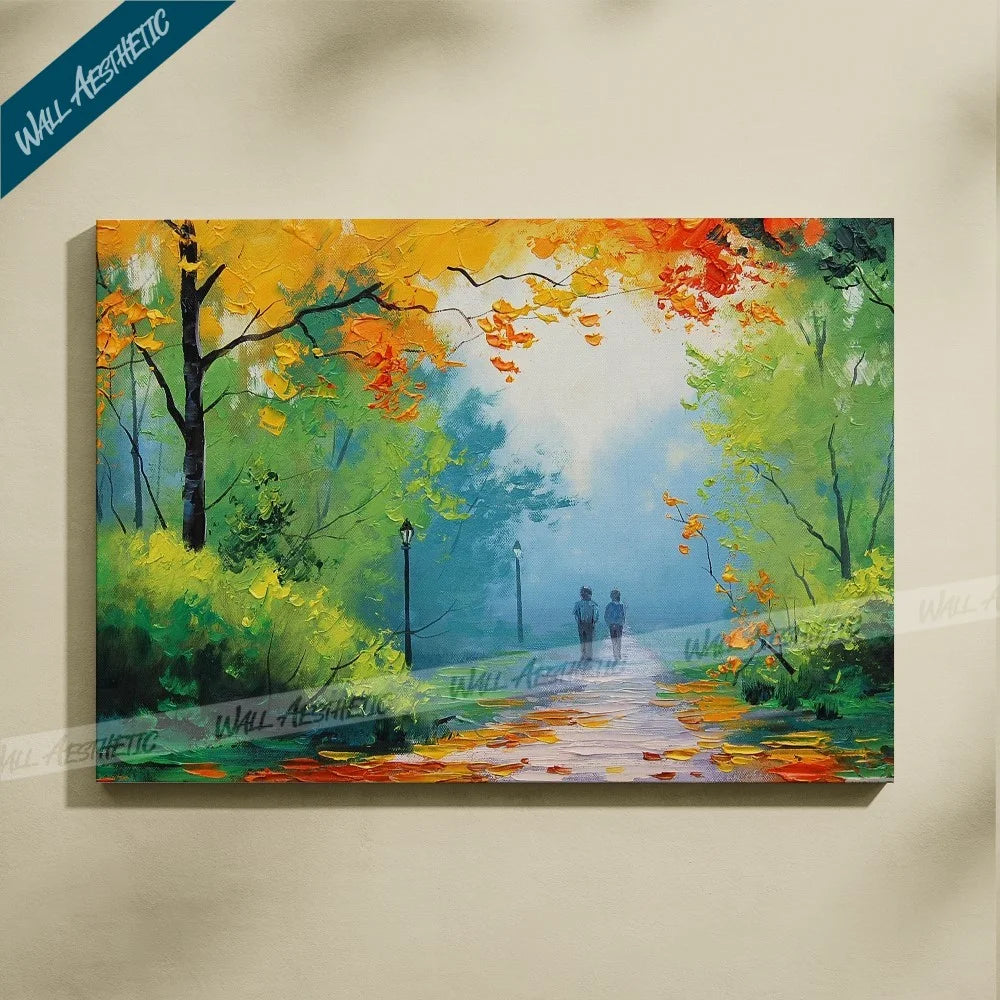 Autumn Walk in the Park Canvas Art – Aesthetic Art - Wall Aesthetic