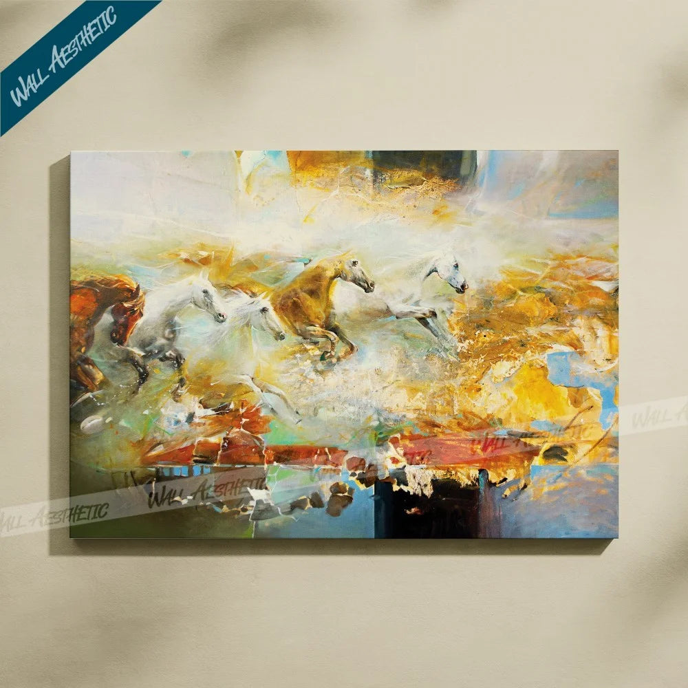 Ethereal Gallop - Horses in the Winds of Freedom – Animal Art - Wall Aesthetic