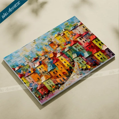 Vibrant Cityscape - A Canvas of Color and Life - Aesthetic Art - Wall Aesthetic