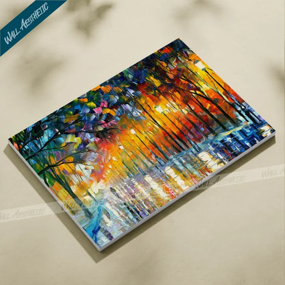 Evening Park Rainy Wet Romantic Walk Canvas Painting – Aesthetic Art - Wall Aesthetic