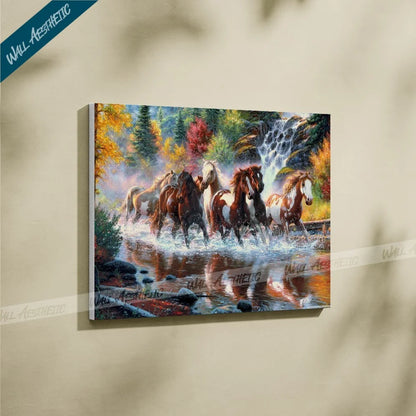 Wild Running Horses in Nature – Animal Art - Wall Aesthetic