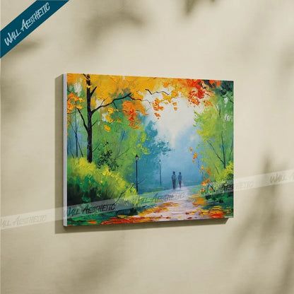 Autumn Walk in the Park Canvas Art – Aesthetic Art - Wall Aesthetic