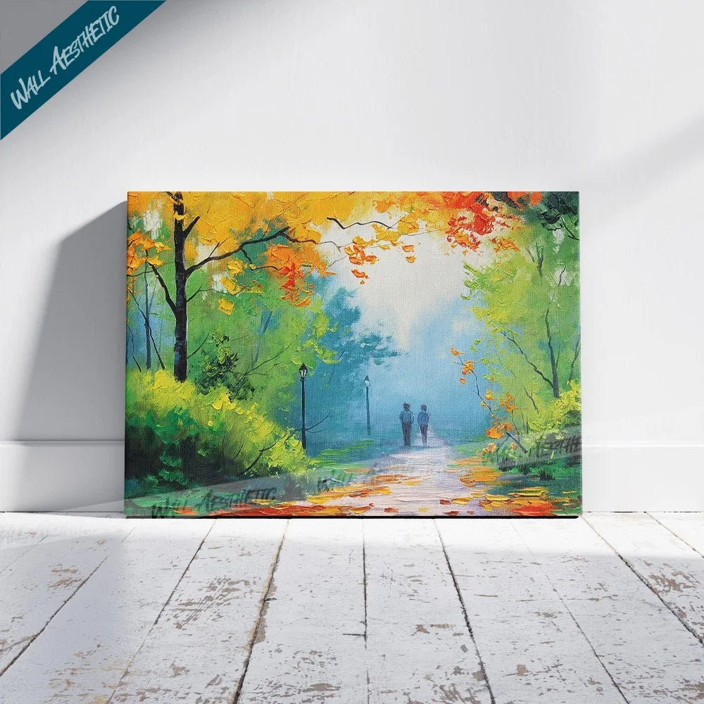 Autumn Walk in the Park Canvas Art – Aesthetic Art - Wall Aesthetic