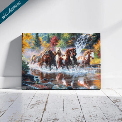 Wild Running Horses in Nature – Animal Art - Wall Aesthetic