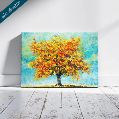 Golden Autumn Tree – Aesthetic Art - Wall Aesthetic