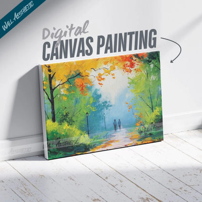 Autumn Walk in the Park Canvas Art – Aesthetic Art - Wall Aesthetic