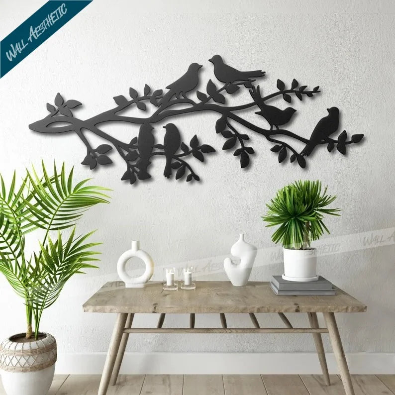 Nature-Inspired Wall Décor - Birds on a Branch | Wall Hanging | Wall Aesthetic